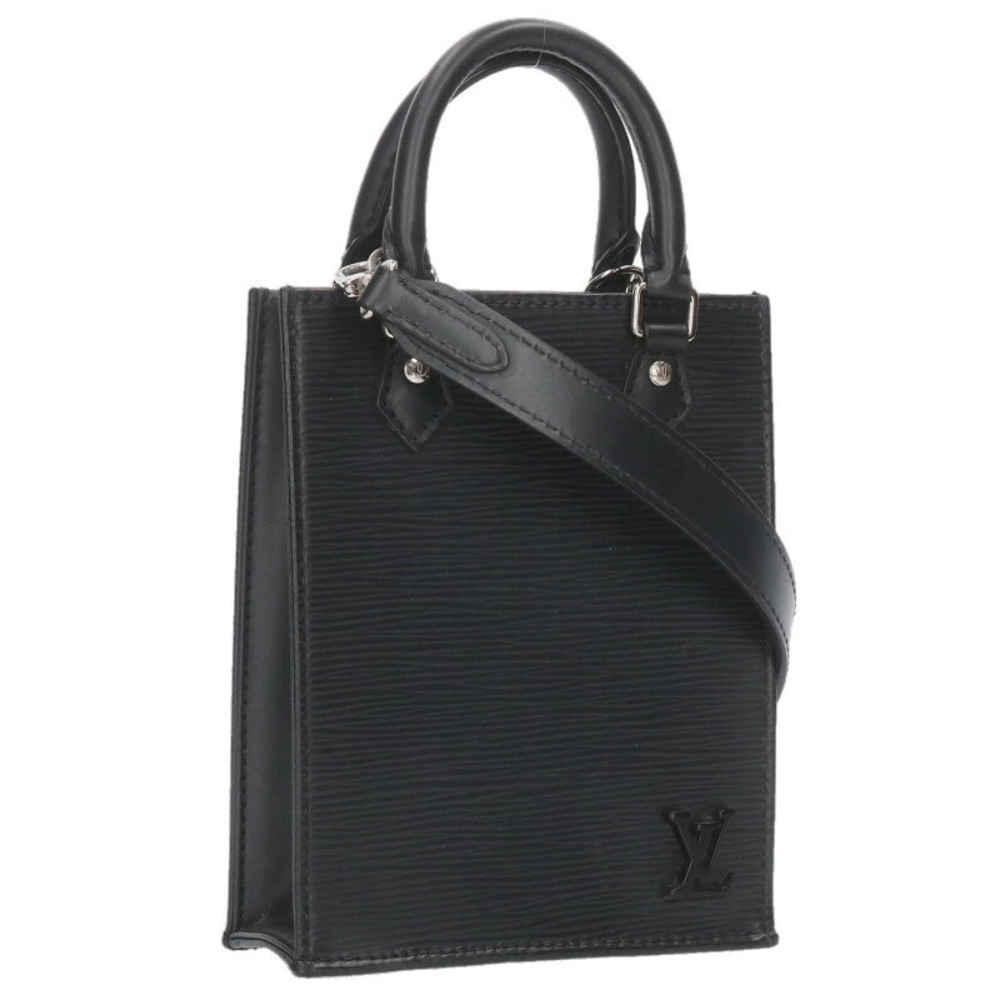 Louis Vuitton Sac Plat Epi Leather Shoulder Bag Black